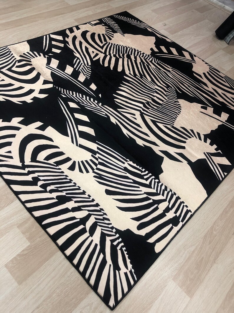 Zebra Pattern Rug, Zebra Skin Bedroom Rug, Non Slip Washable Rug ...