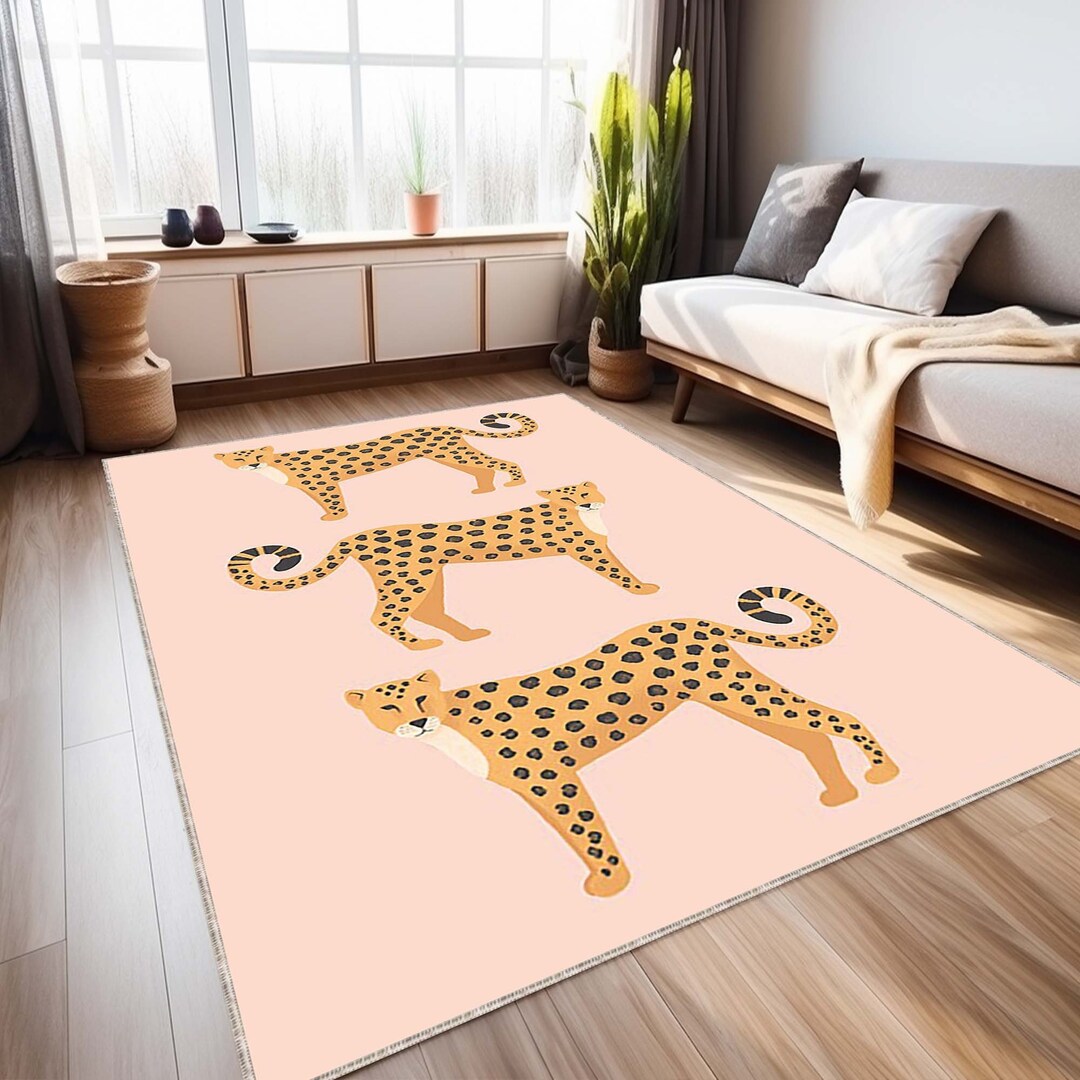 Tiger Leopard Rug Tiger Rug, Modern Leopard Print Rug, Digital Animal Print Rug, Area Rug ...
