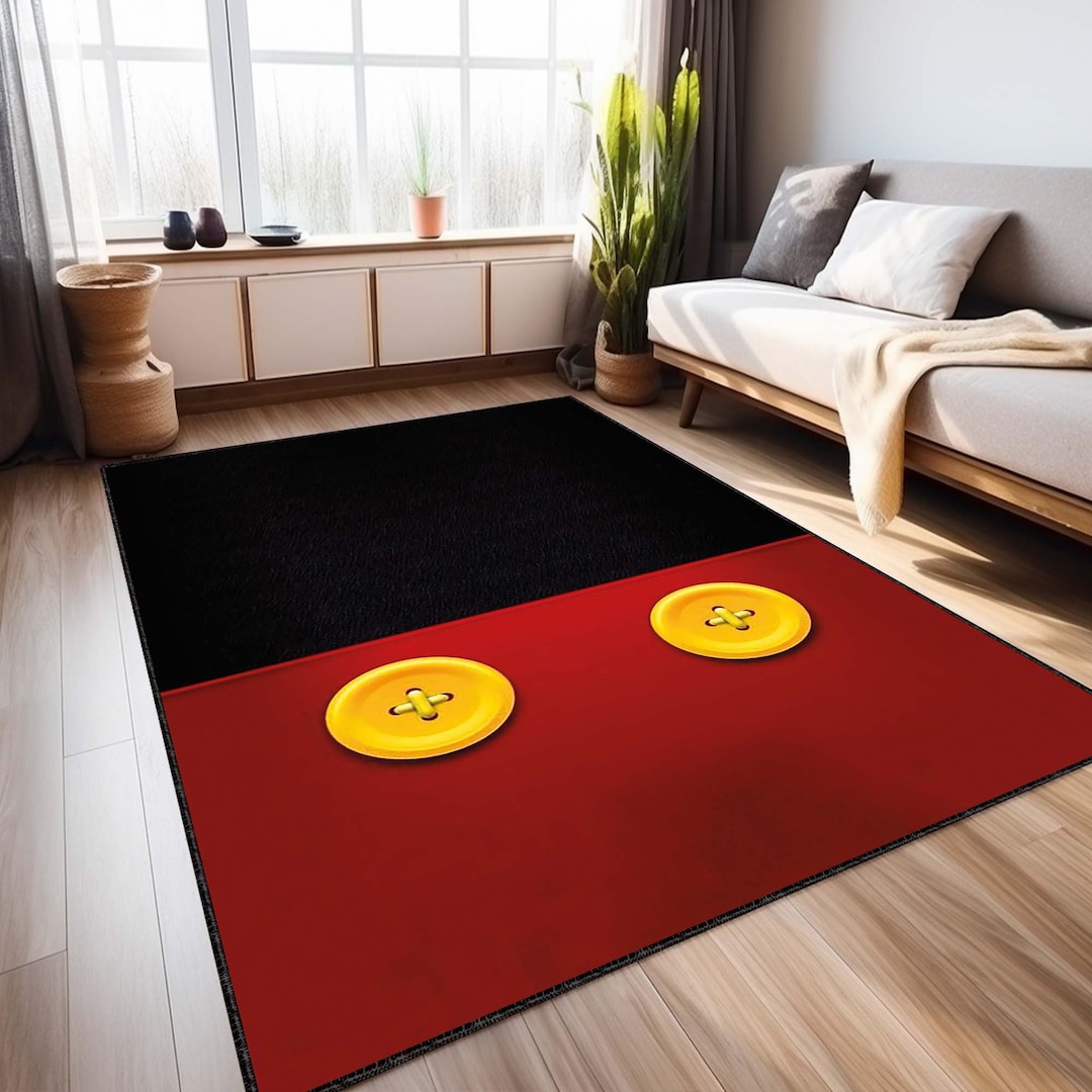 Amazing Mickey Mouse Rug, Mickey Mouse Pattern Rug, Disney Rug, Red Rug ...