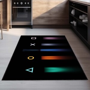 Neon Color Decor, Gamer Rug, Game Rug, Play Room Rug, Custom Rug, Neon ...