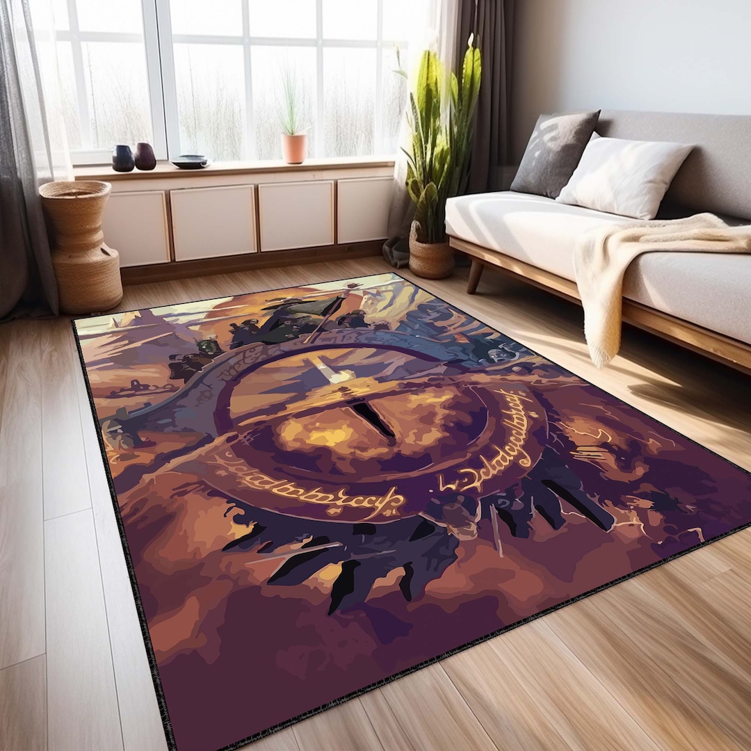 Lord of Rings Rug, Fantastic Rug, Gandalf Decor, Fellowship Rug, Sauron ...