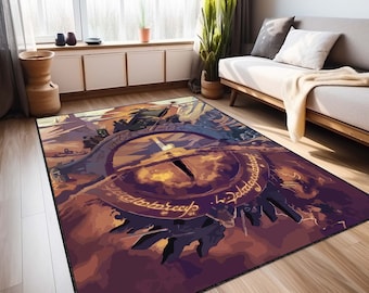 Lord Of Rings rug, Fantastic rug, Gandalf decor, Fellowship rug, Sauron rug, Custom rug, Personalized gift rug, Game room rug, Gift for boy