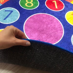 Round Rug, Circle Rug, Colorful Rug, Alphabet Round Rug, ABC Rug, Educational Rug Mat, Nonslip Soft Rug, Machine Washable Kindergarten Rug