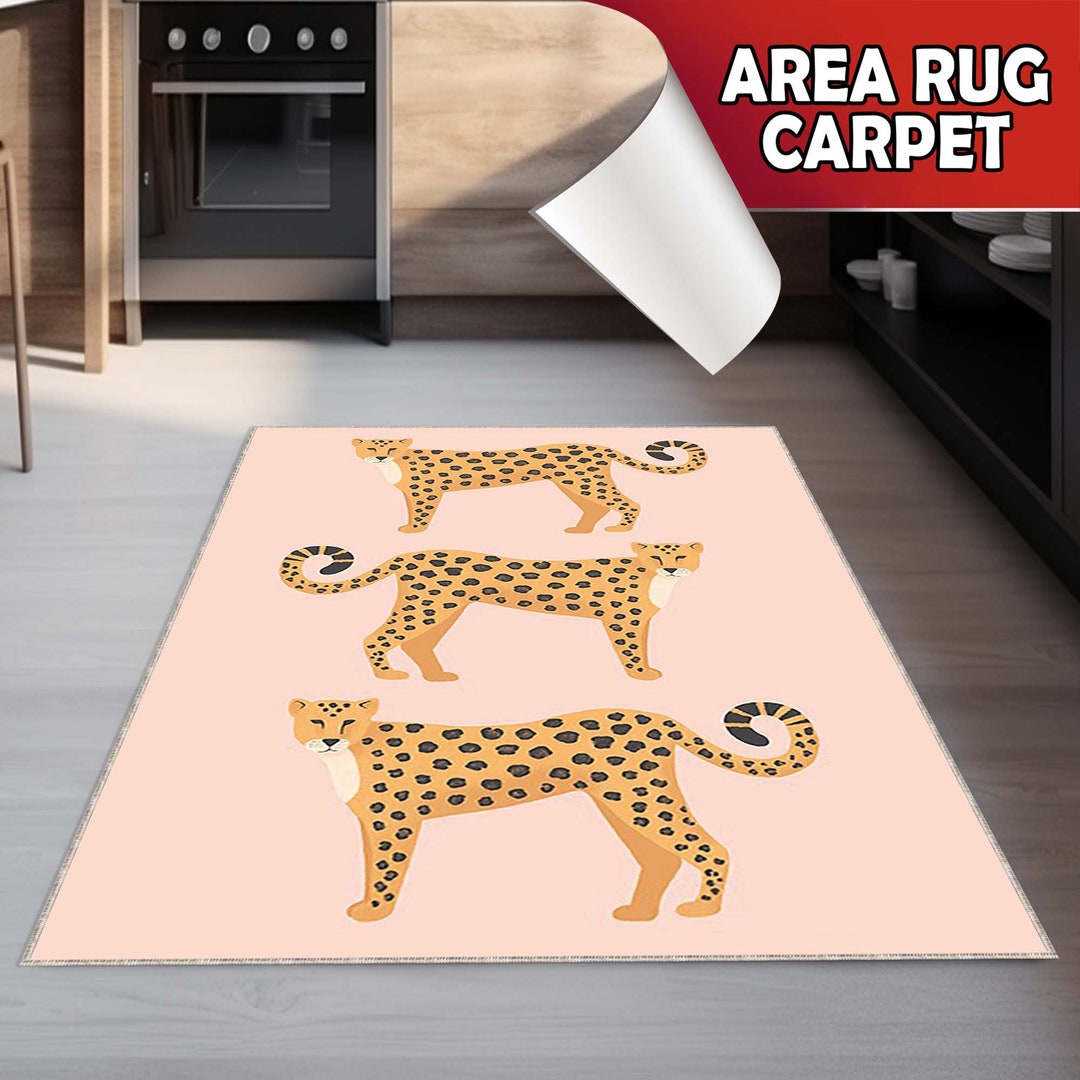 Modern Leopard Print Rug, Digital Animal Print Rug, Area Rug, Modern ...