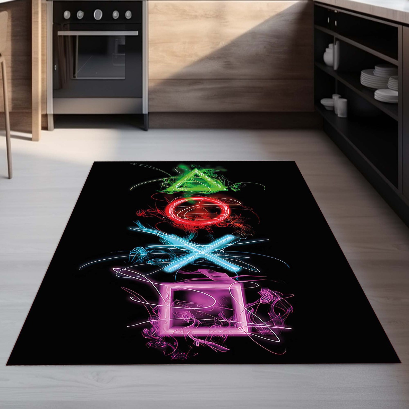 Small Ps4 Rug Play Room Rug, PS4 Logo Rug, Play Station Rug, PS5 Logo Rug, Graffiti ...