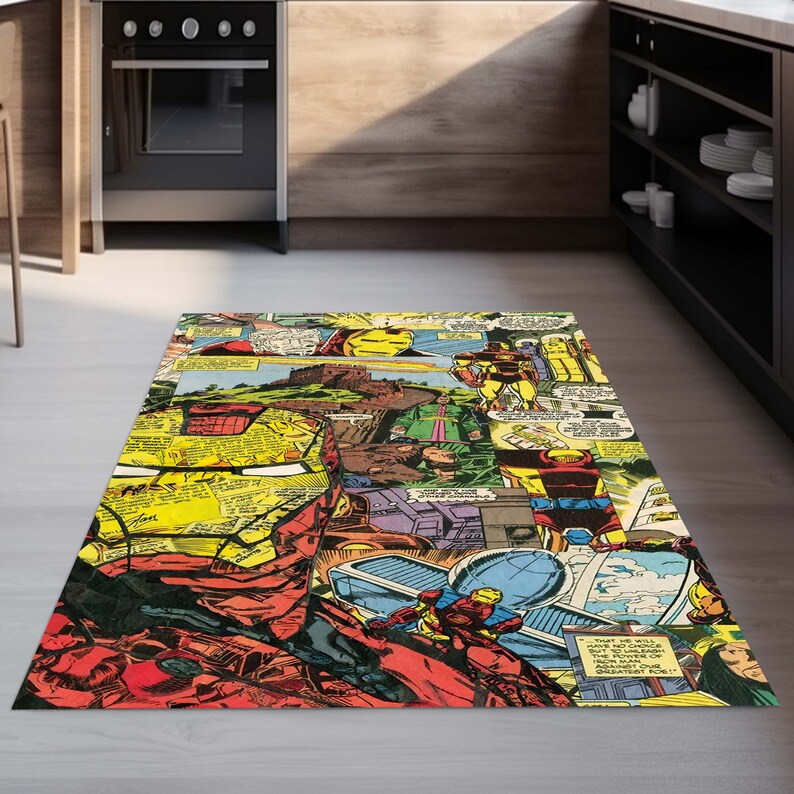 Icoon Man Rug Iron Man Rug, Marvel Rug, Super Hero Rug, Avengers Rug, Comics Book Rug ...