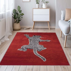 Tiger Rug, Living Room Rug,Bohemien Rug, Home Decor Rug, Area Salon Rug, Floor rug, Minimalist Rug, Washable Rug, Non-Slip Based, Custom Rug