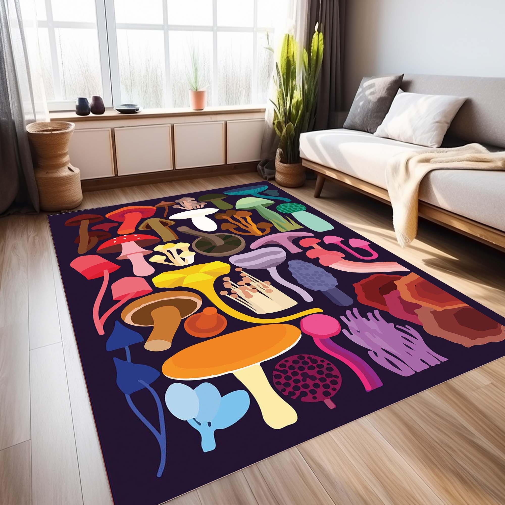 Weirdcore Rugs Mushroom Rug, Colorful Rug, Mushroom Rug for Hippie Room Decor, Trippy ...