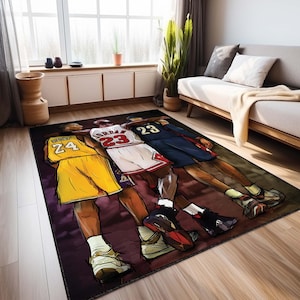 Legend NBA Rug, Amazing Team Rug, Basketball Rug, Famous Basketball Player Rug, NBA Decor Rug, All Star Rug, Floor Rug, Area Rug, Washable