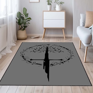 Lord Of Rings rug, Fantastic rug, Gandalf decor, Fellowship rug, Sauron rug, Custom rug, Personalized gift rug, Game room rug, Gift for boy