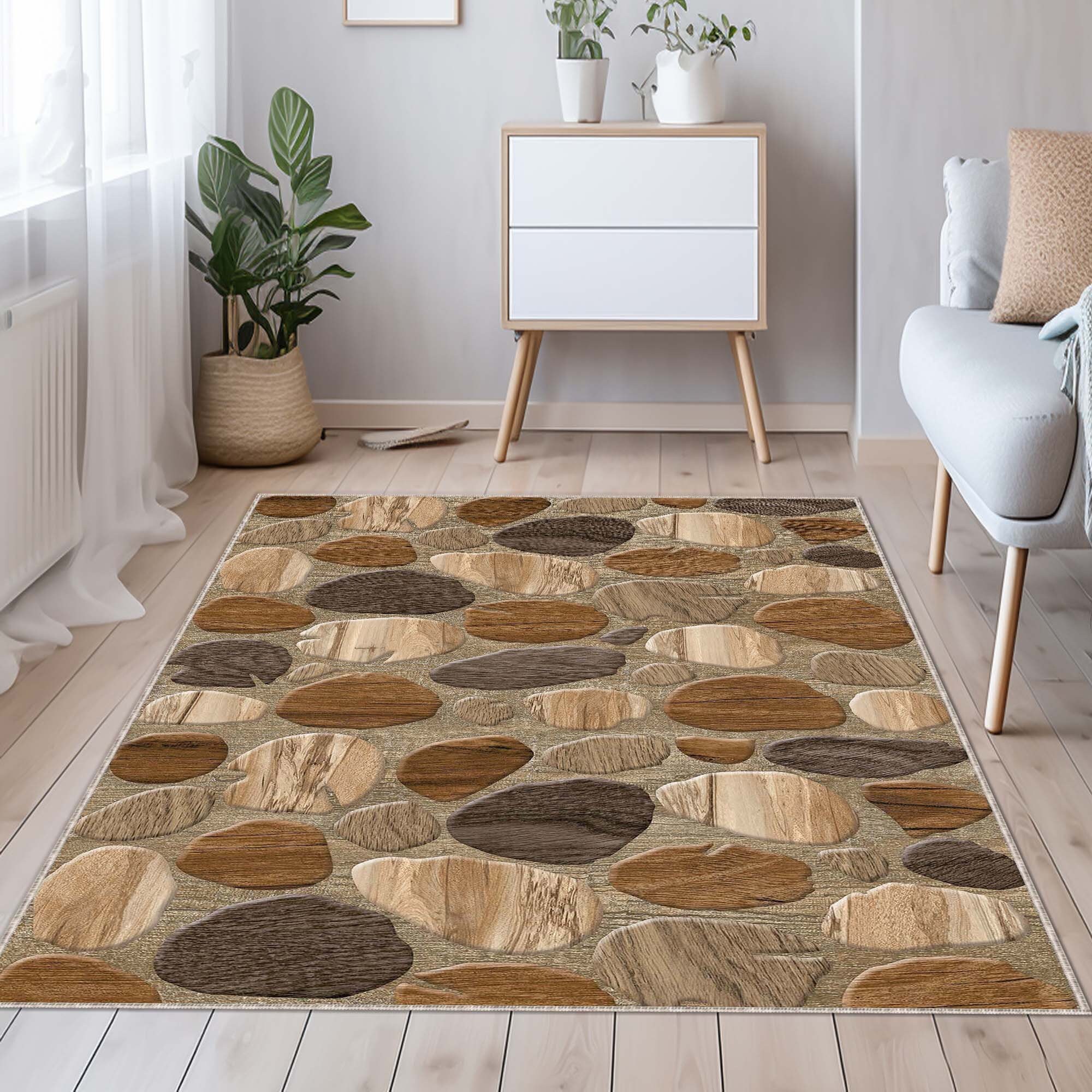 Rocky Earthy Rug Stone Patterned Rug, Uneven Rocks Rug, Stone Pattern Rug , Rock Details ...