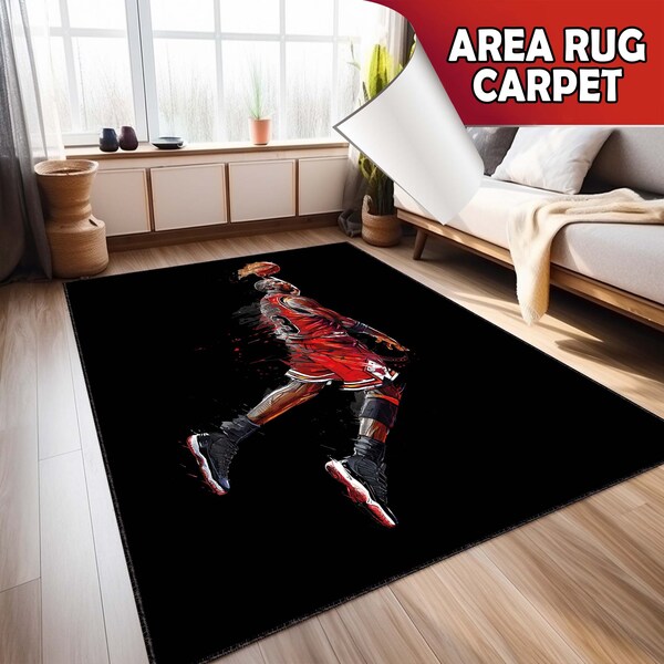 Air Jordon Rug, Michael Jordan Rug, NBA Rug, Basketball Rug, 23 Jordan Rug, Home Decor Rug, Kids Room Rug, Game Room Rug, Floor Rug, Indoor