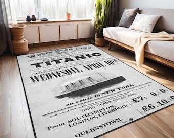 Titanic Rug, Custom Rugs,Titanic Decor Rug, Movie Rug, Decorative Carpet, Area Rug, Living Room Rug, Home Gift Rug,Gift For Her,Washable Rug