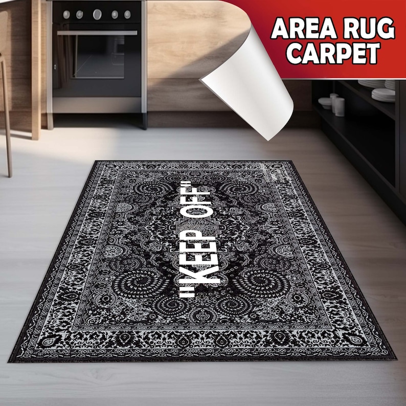 Keep Off rug, Classic-Dark grey rug, Modern room rug, Home decor rug, Living room rug, Personalized gift, Modern rugs, Keep off, Carpet