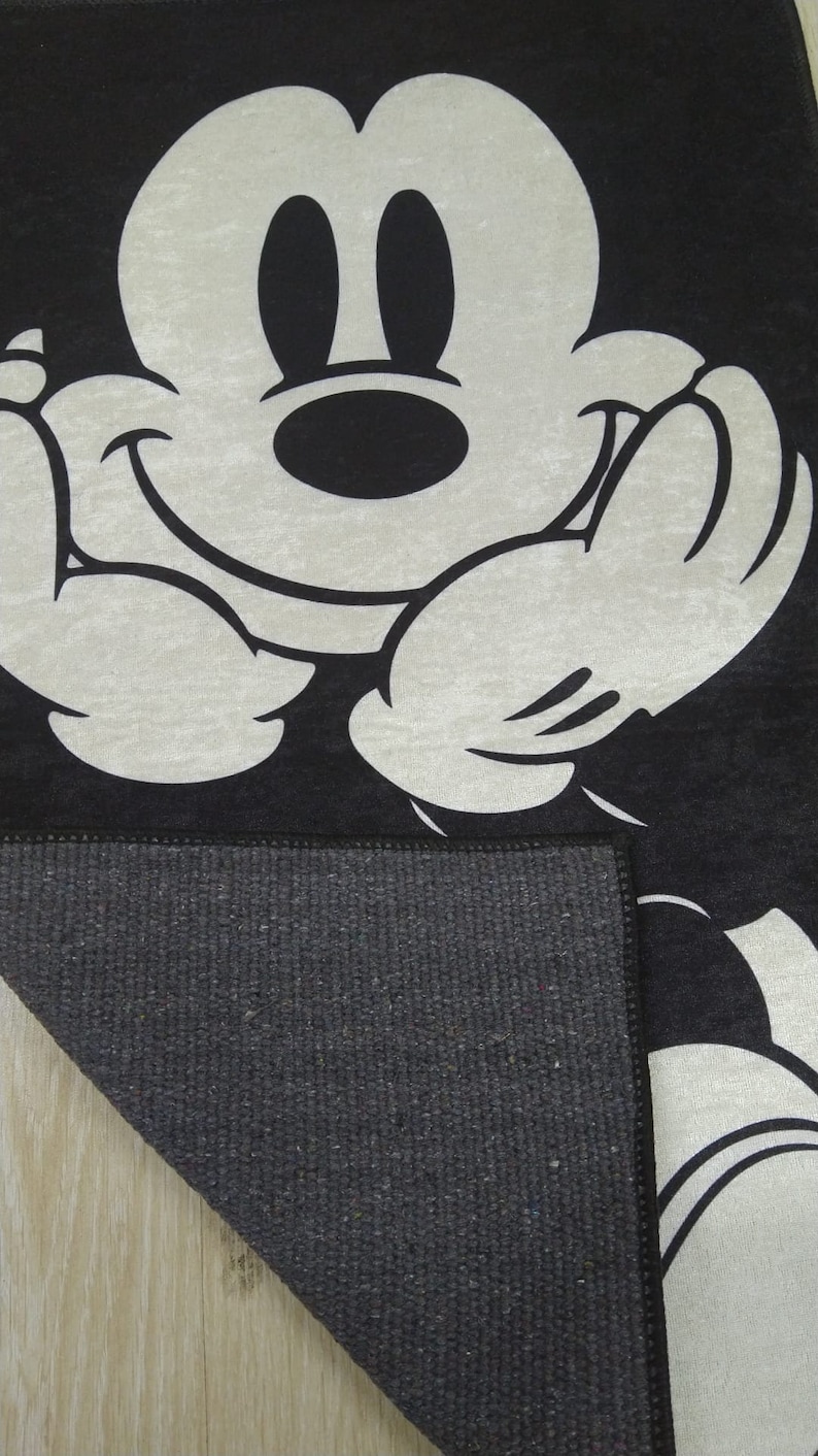 Mickey Rug Grey Mickey Mouse Rug, Cartoon Theme Rug, Kids Room Rug, Home Decor, Gift ...