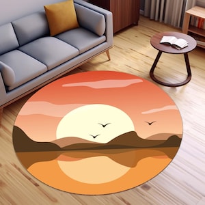 Amazing Sun Rug, Canyons Decor Rug, Round Rug, Circle Rug, Bathmat Rug, Doormat Rug, Home Decor Rug, Small Rug, Sun and Moon Rug, Floor Rug