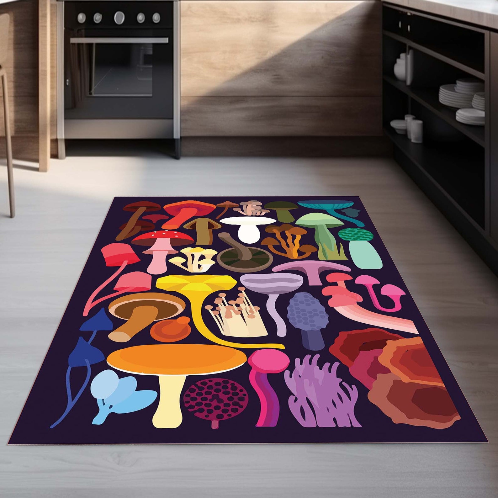 Weirdcore Rugs Mushroom Rug, Colorful Rug, Mushroom Rug for Hippie Room Decor, Trippy ...