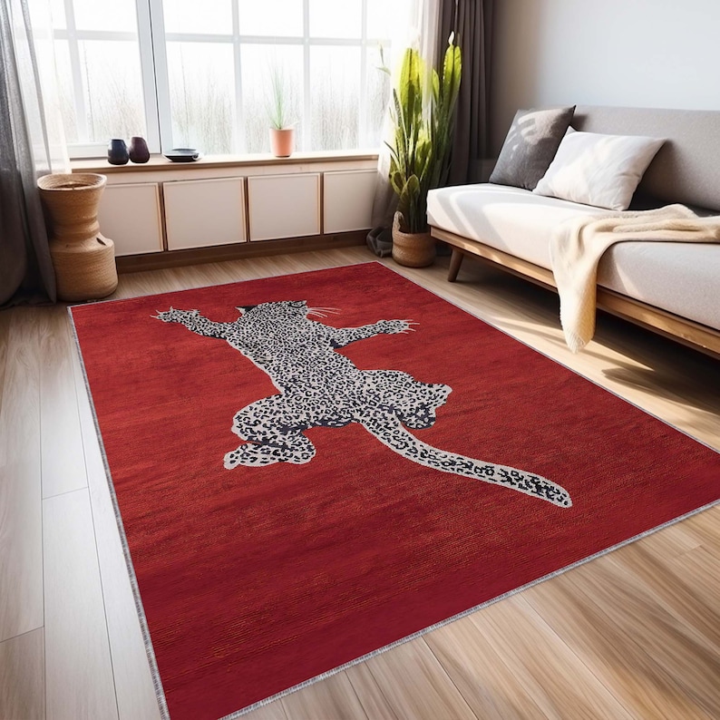 Tiger Rug, Living Room Rug,Bohemien Rug, Home Decor Rug, Area Salon Rug, Floor rug, Minimalist Rug, Washable Rug, Non-Slip Based, Custom Rug