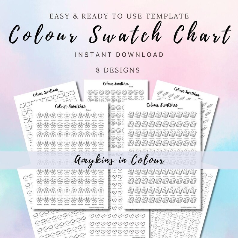 Free Color Swatch Chart.pdf Colour Swatch Chart | Printable PDF | Instant Download - Etsy