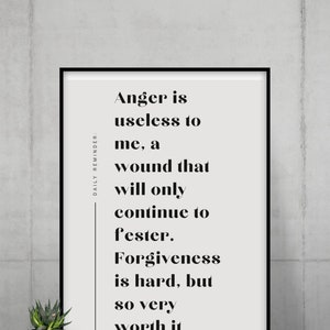 Anger &amp; Forgiveness - Printable Poster - Instant Digital Download - SVG ...