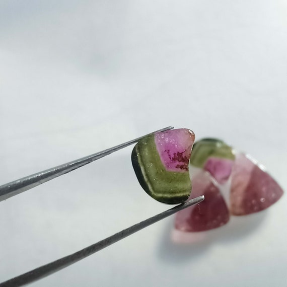 バイカラー ウォーターメロン トルマリン スライス ペア – 天然ルース