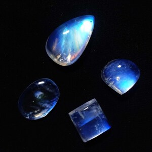 AAA Quality Rainbow Moonstone Cabs! Wholesale Rainbow Moonstone Cabochon Lot- Bulk Flashy Rainbow Moonstone Crystal lot - Smooth Flashy Cab