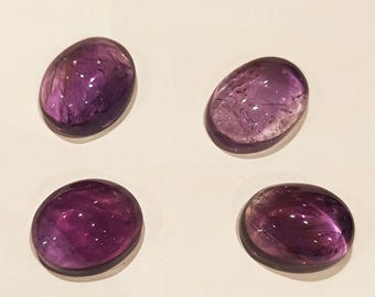 Natural Amethyst Oval Cabochon, Loose Gemstone (20.10x15.50mm to 18.90x16mm)