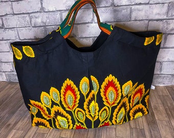 Sac cabas en tissus wax/sac panière