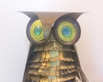 Curtis Jere Large Owl Sculpture 1968 Signed MCM