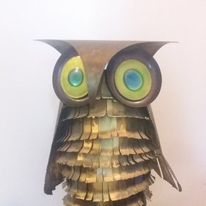 Curtis Jere Large Owl Sculpture 1968 Signed MCM
