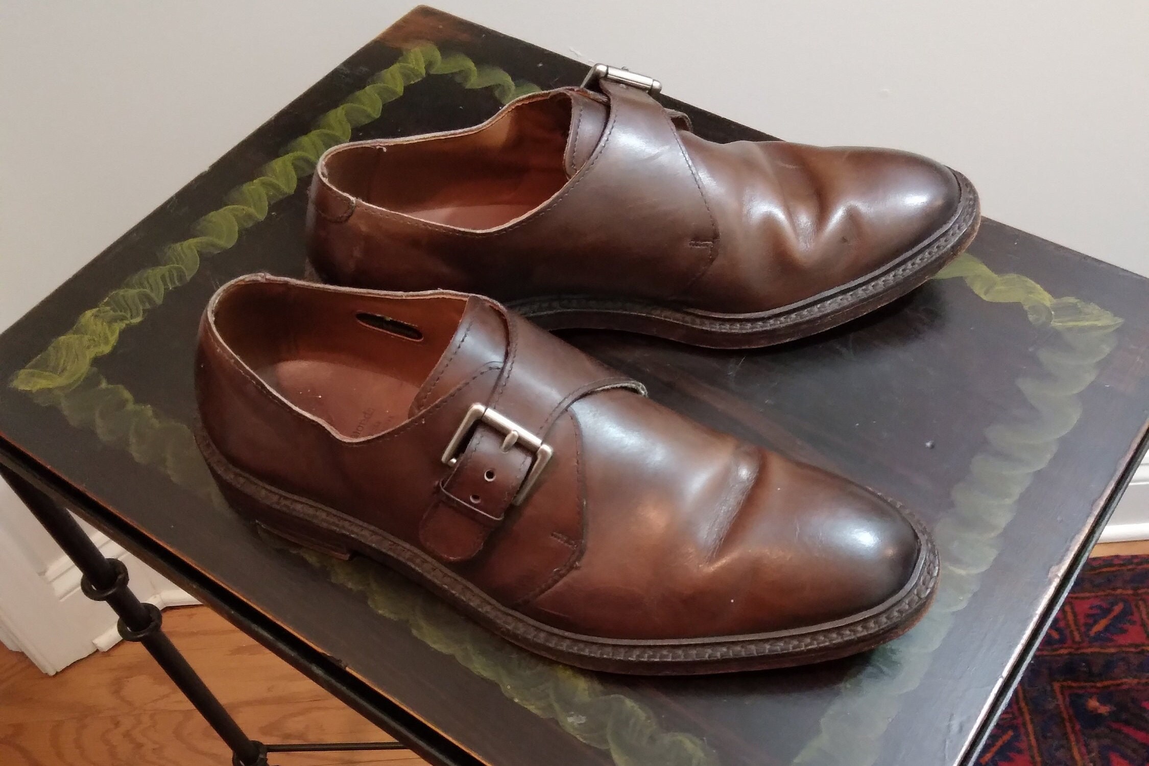 Allen Edmonds Norwich Brown Leather Monk Strap Shoes 9.5 D - Etsy