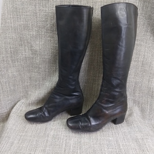 Vintage Miss Magli Leather Boots - 7 Narrow - 1960&#39;s / 1970&#39;s