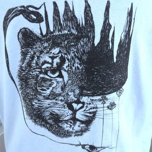 The Emperor T Shirt - Tarot Inspired Original Design - Snow Leopard