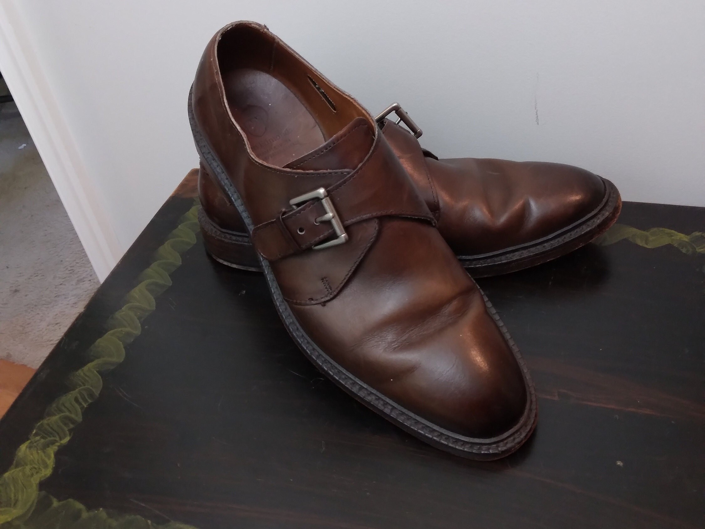 Allen Edmonds Single Monk Strap Leather Shoes - Brown The Olivier Single Monk Strap - Marrone Brown – Paul Evans main image 3