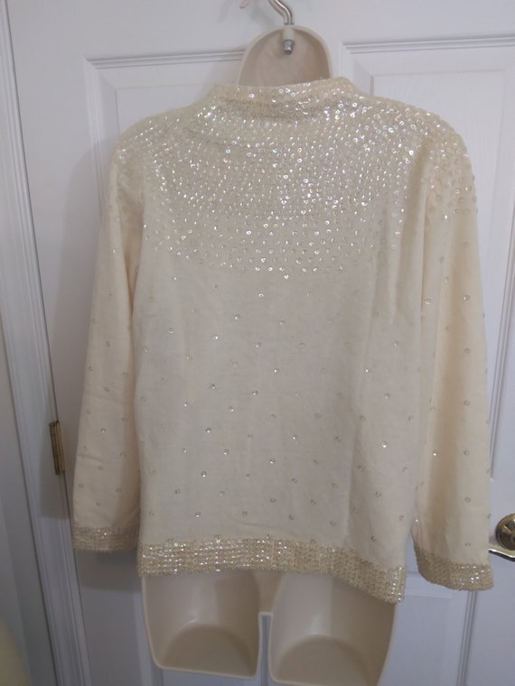 Two Amazing Hand Beaded Sequined Sweaters - Women… - image 3