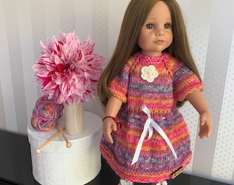 Hand-knitted doll dress