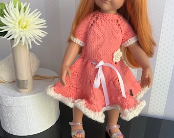 Hand-knitted doll dress