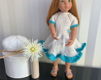 Hand-knitted doll dress
