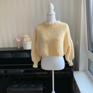 Wolle Pullover „Confetti“, handgestrickt