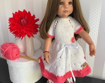 Hand-knitted doll dress
