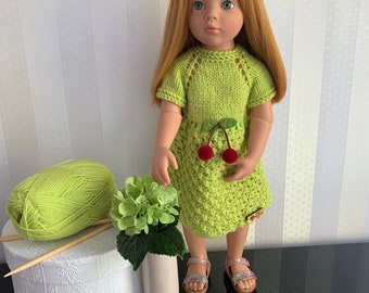 Hand-knitted doll dress