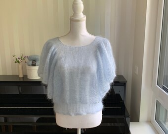 Mohair Silk Sweater bluebell Hand 