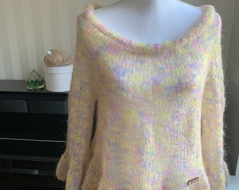 Women's mohair sweater "Spring" hand-knitted