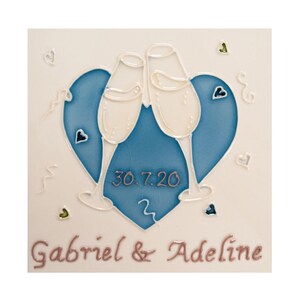 Champagne & Hearts - Custom Ceramic Tile