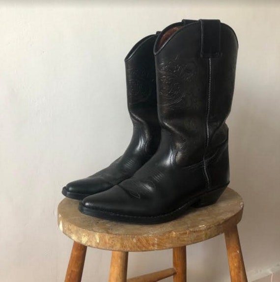 Cowboy Boots - Black Leather