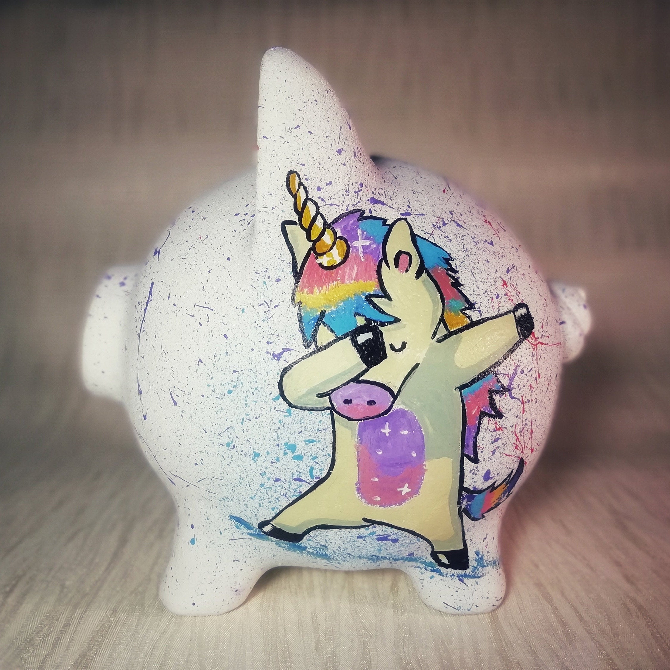 Piggy bank pink unicorn Personalized Piggy Bank Love Piggy Etsy
