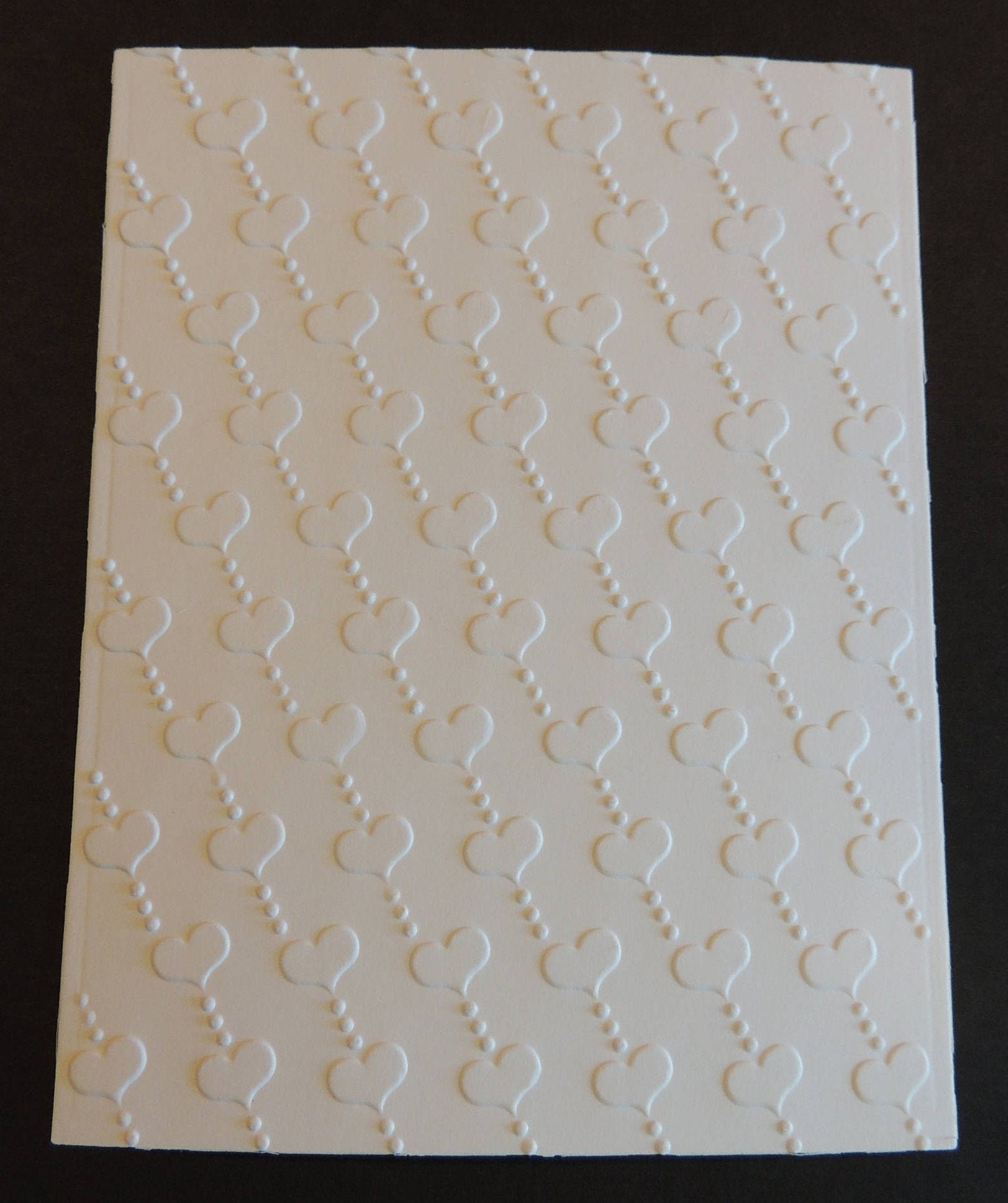 Diagonal Hearts Embossed Cardstock A2 Embossed Sheets Etsy