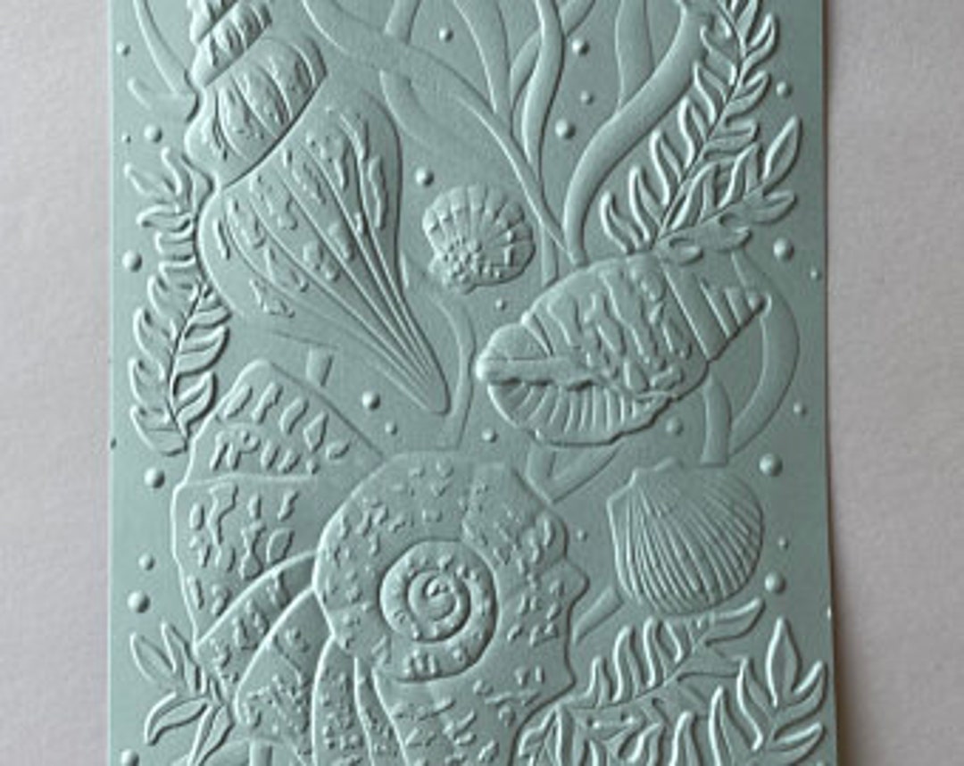 Seashells 3D Embossed Cardstock Embossed Sheets Embossed Etsy