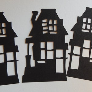 3 Halloween Rickety House Die Cuts, Halloween Die Cuts, Paper Die Cuts, Party Decorations, Spooky, Scary Die CutsCraft Supplies