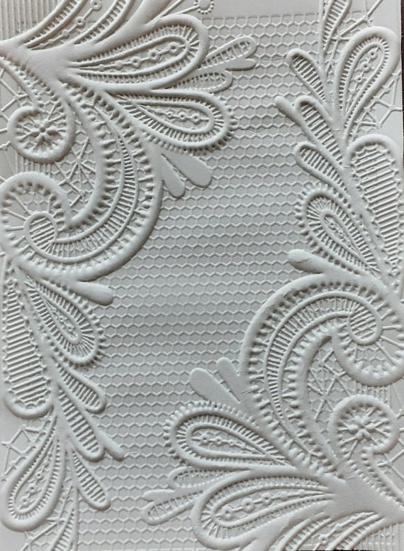 Ornate Lace 3D Embossed Cardstock Embossed Sheets Embossed Etsy